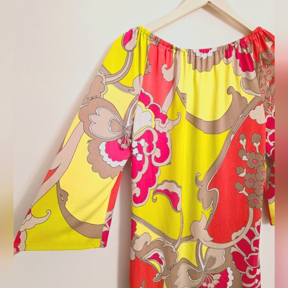 Trina Turk Mod psychedelic Pucci print colorful dress stretchy